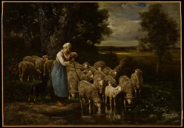 Bergère et moutons, Fontainebleau